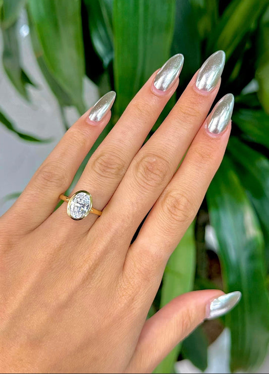 Bezel Set Oval Lab Diamond