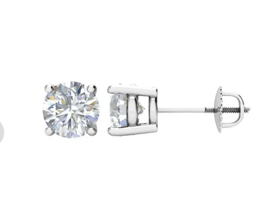 1ctw Round Lab Diamond Earrings