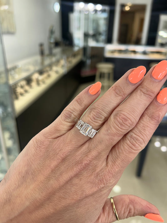 Past Present & Future Emerald Cut Lab Grown Ring!