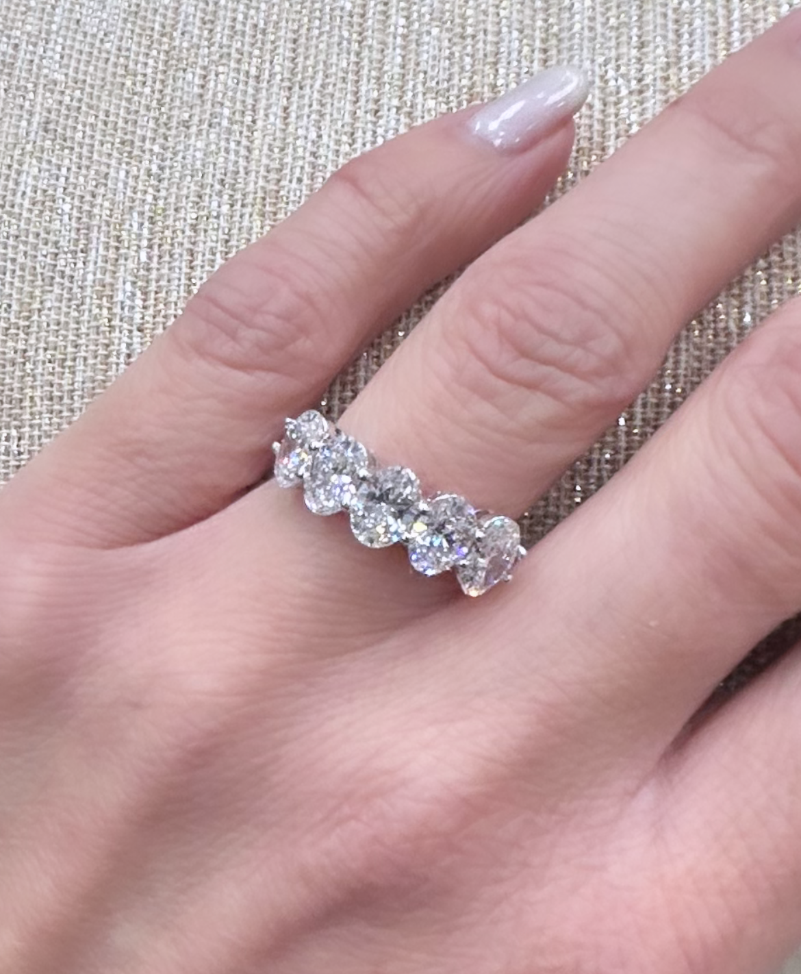 3ctw 5 Stone Oval Lab Diamond Ring