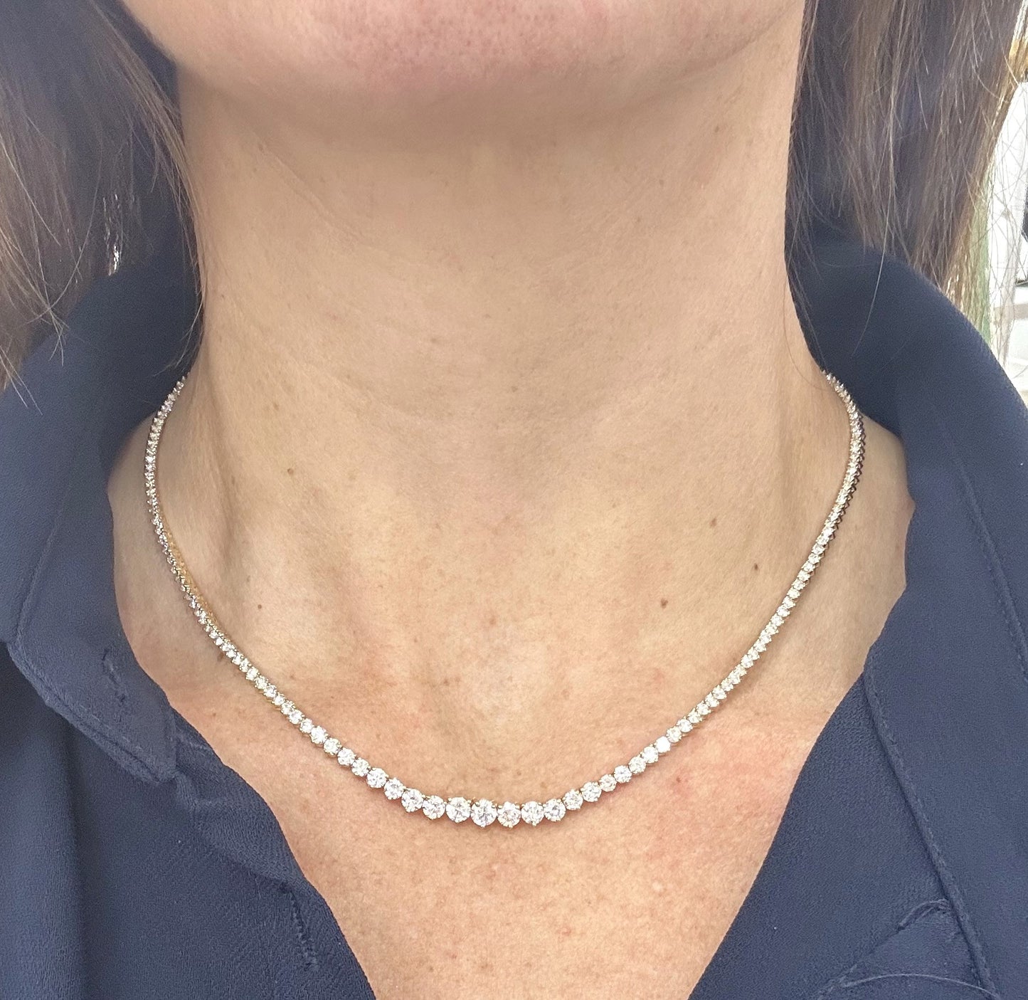 Graduated 8ctw Lab Diamond Tennis Necklace