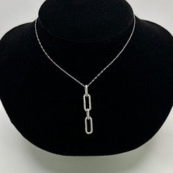 White Gold and Diamond Link Pendant