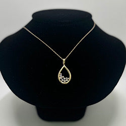 10kt Yellow Gold .25ctw Diamond Pendant 18" Chain