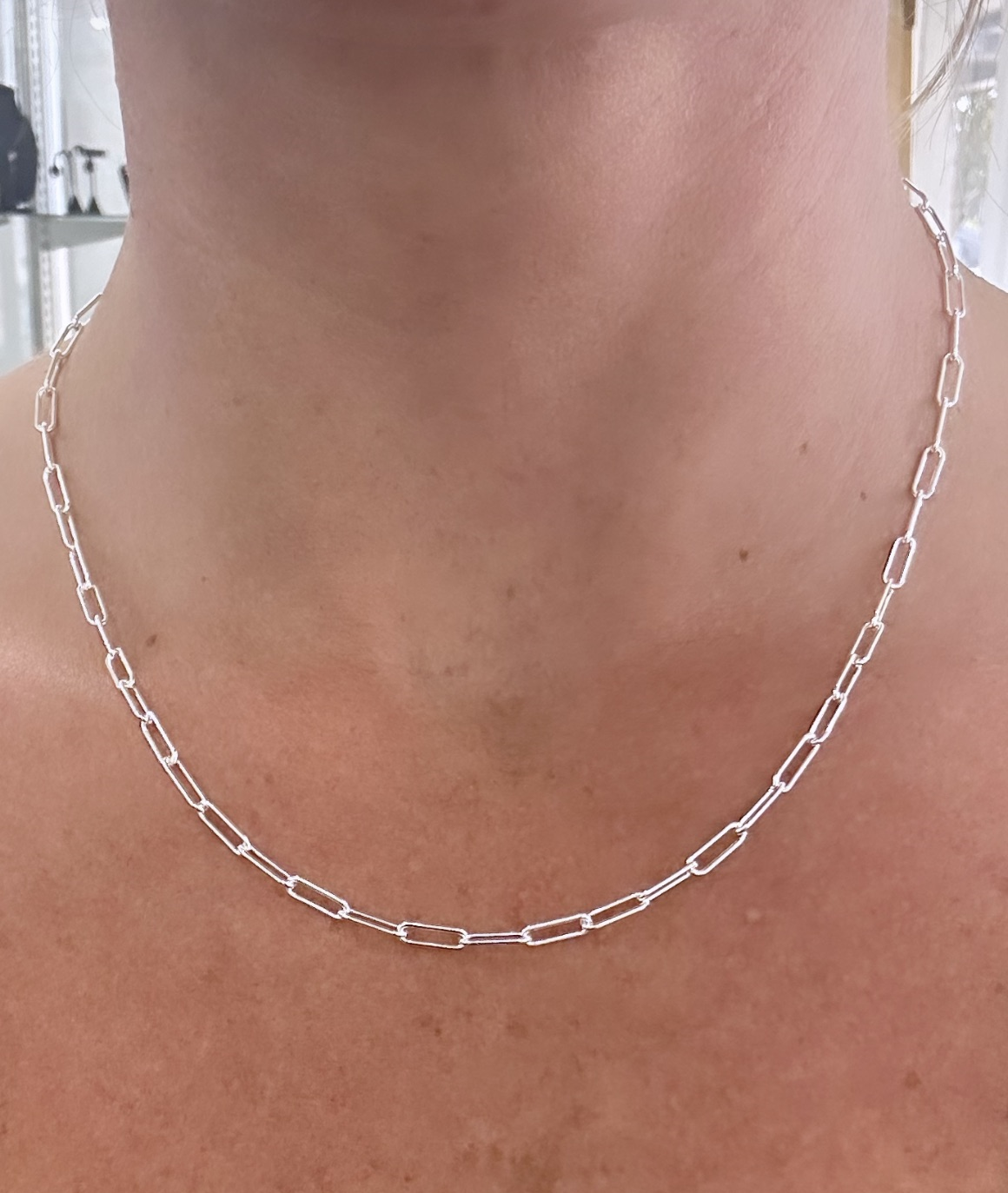 Sterling Silver Polished Paperclip Chain