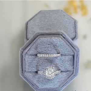 14kt White Gold Engagement Ring Containing: One Approx 1.08ctw Cushion Diamond Color H-I , Clarity SI2; Approx .75ctw Pave Set