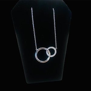 10kt White Gold Interlocking Necklace .10ctw Diamonds