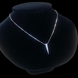 18kt White Gold Diamond Drop Down Pendant