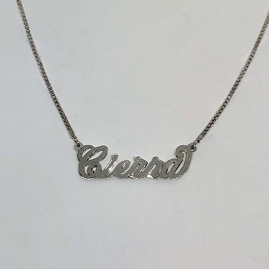 Sterling Silver High Polish Script Monogram Necklace