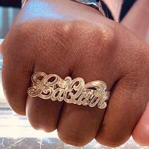 10kt Yellow Gold Monogram Two Finger Ring