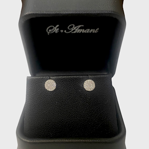 14kt White Gold Pave .33ctw Diamond Post Earrings