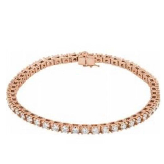 14kt Rose Gold 3ct Diamond Tennis Bracelet