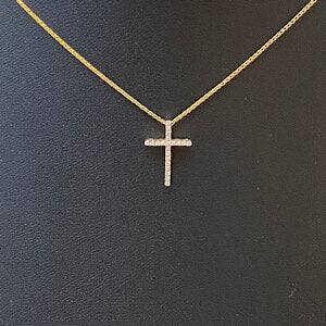 14kt 1/7 Diamond Cross