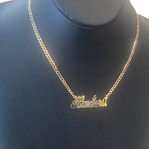 10kt Yellow Gold High Polish Monogram On A Curb Chain