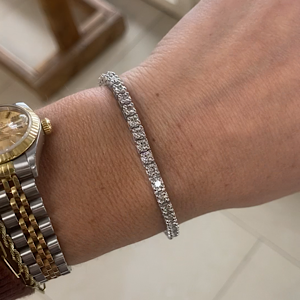 14kt White Gold 5ctw Round Diamond Tennis Bracelet