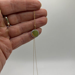 10kt Yellow Gold .15tw Engravable Disc Pendant