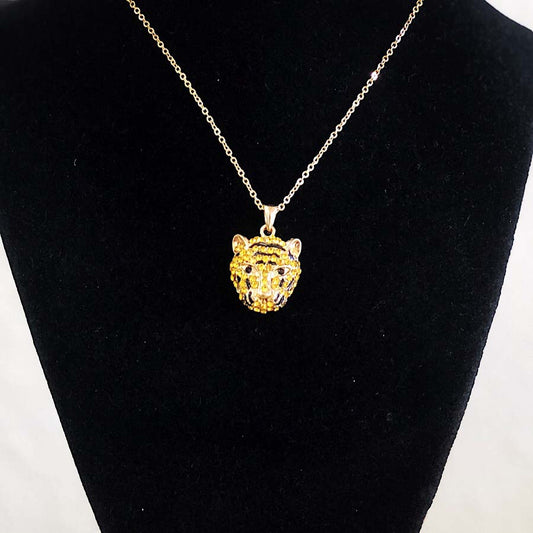 Rhinestone Tiger Pendant