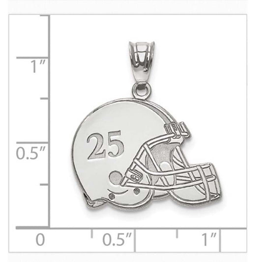 Sterling Silver Football Helmet Pendant
