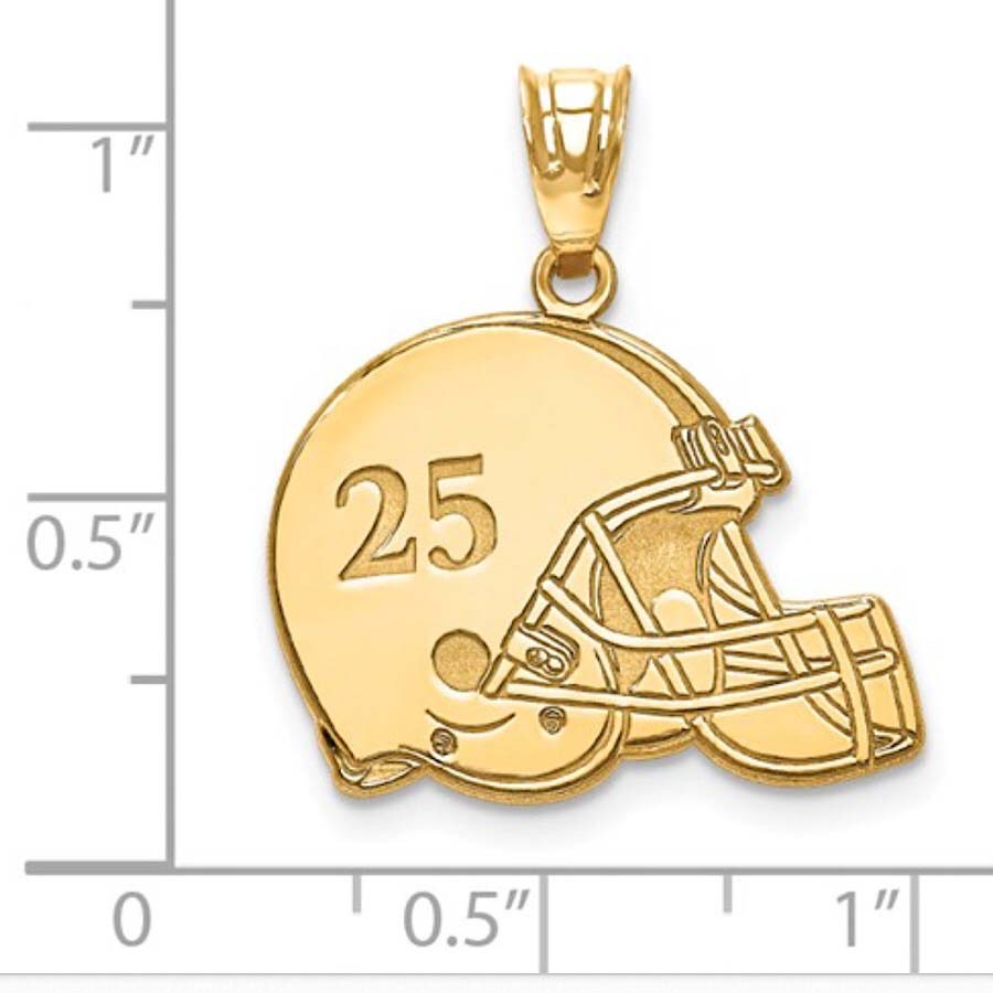 14kt Yellow Gold Football Helmet Pendant