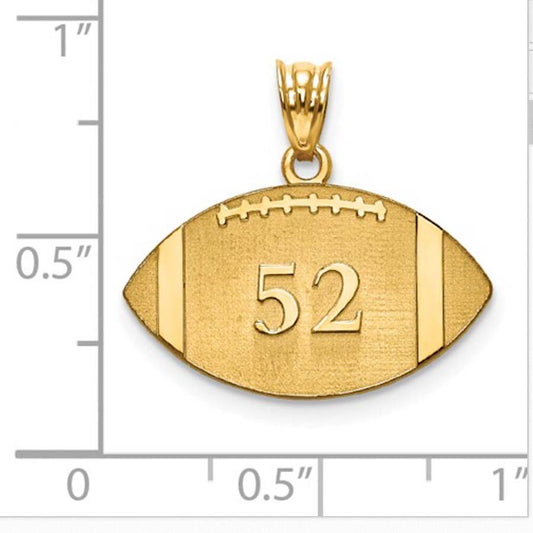 14k Laser Football Number And Name Pendant
