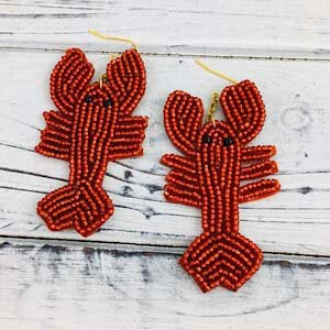 Beaded Crawfish Earrings