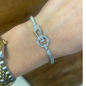 14kt White Gold 2ctw Fancy Clasp Tennis Bracelet