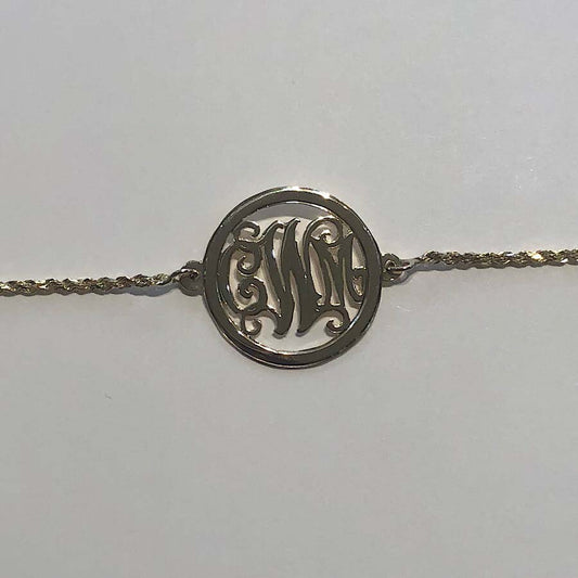 Yellow Gold Monogram Initial Bracelet