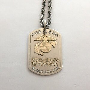 White Gold Dog Tag
