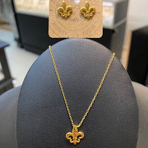 Gold Plated Fleur De Lis Set