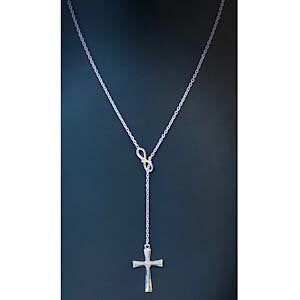 Sterling Silver Infinity Cross Necklace