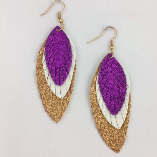 LSU Feather Dangle Earrings!