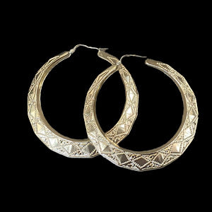 10kt 13.8g Yellow Gold 3" NOLA Hoops
