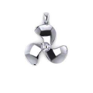 10kt 10g White Gold Boat Propeller Pendant