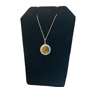 10kt Yellow Gold .15tw Engravable Disc Pendant