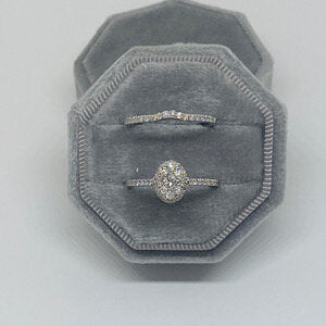 Oval Cluster Bridal Set