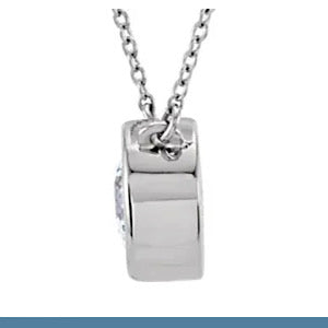 14kt White Gold 1ctw Round Diamond Solitaire Necklace
