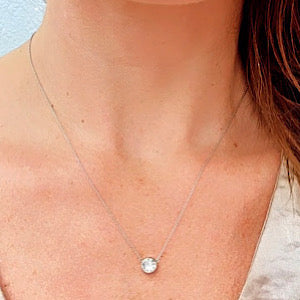 14kt White Gold 1ctw Round Diamond Solitaire Necklace