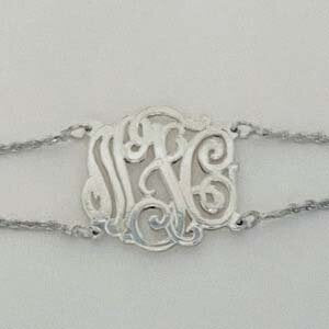 Sterling Silver 3 Initial Bracelet