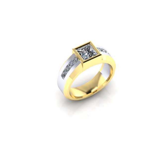 14kt Gold Two Tone Mens Ring!
