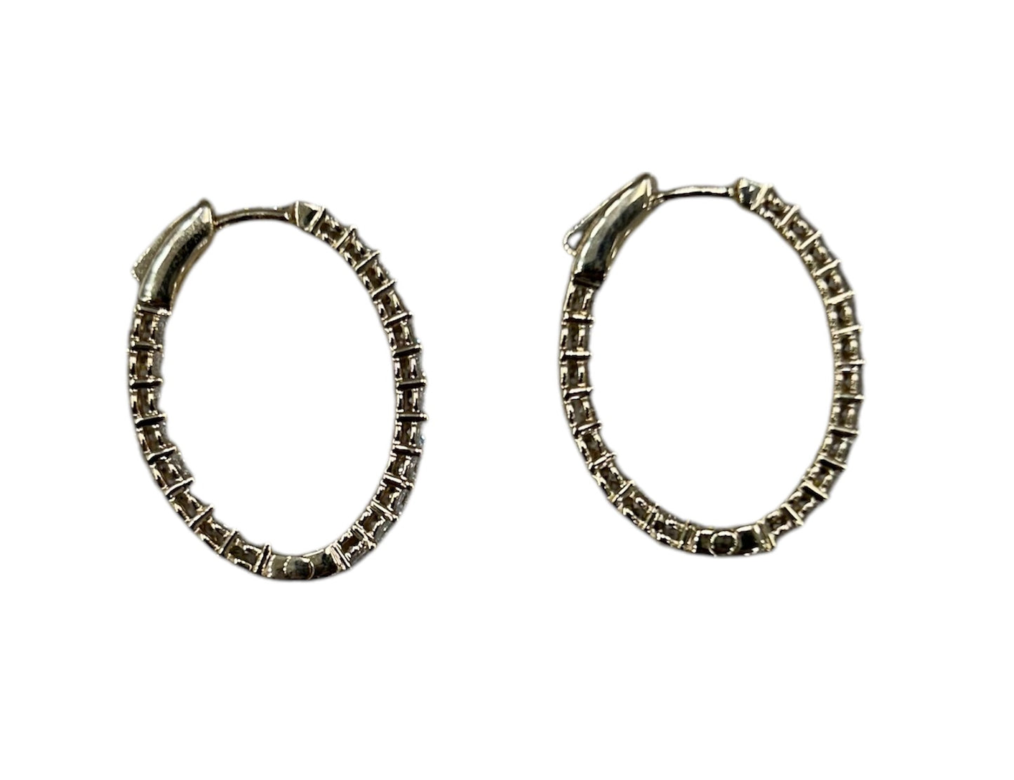 2ctw Lab Round Diamond Oval Shape Hoops