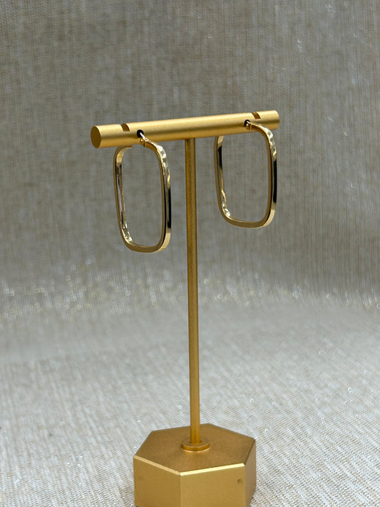 Square Shaped 10kt Yellow Gold Hoop Earrings