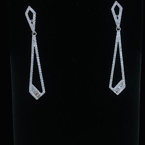14kt White Gold .75ctw Diamond Dangle Earrings