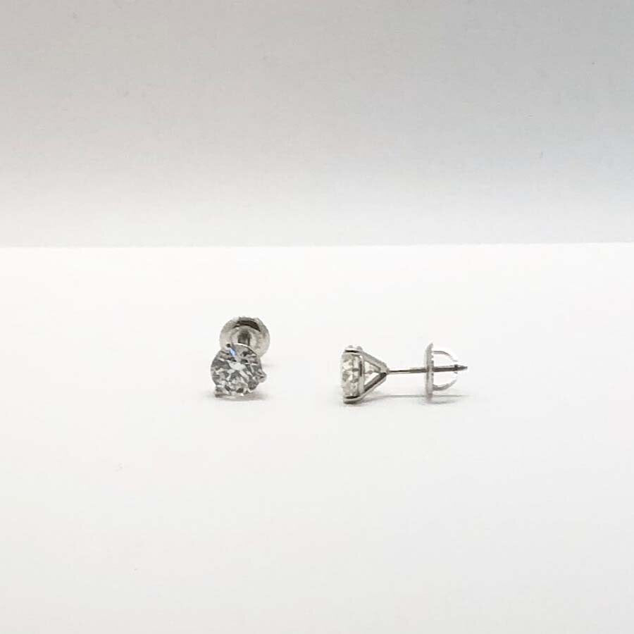 2ctw Round Certified Diamond Studs Color G clarity SI2