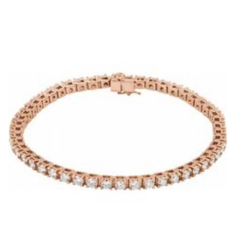 14kt Rose Gold 3ct Diamond Tennis Bracelet