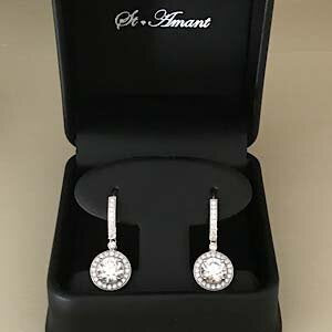 14KT White Gold Earrings Containing Approx 4ctw Round Diamonds
