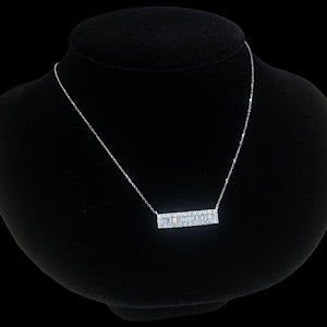 14kt White Gold Bar Necklace Containing Approx. .80ctw Diamonds