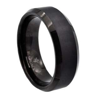 Mens Black Plated Tungsten Ring