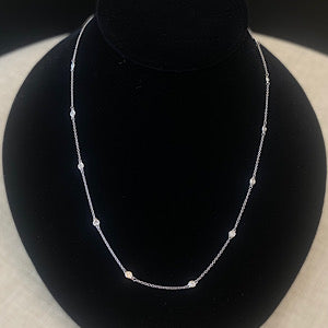 14kt White Gold .33ctw Diamond By The Yard Necklace