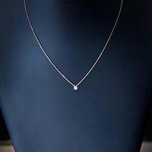 10kt Yellow Gold Approx .06ct Round Diamond Solitaire Necklace