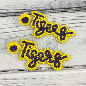 Yellow & Purple Tigers Earrings!