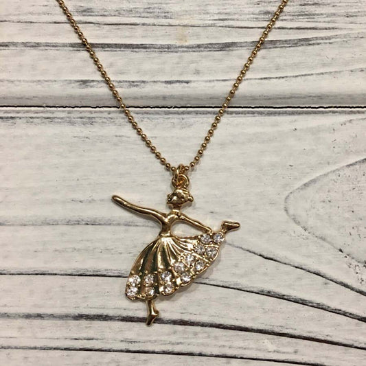 Brass Dancing Ballerina 18" Chain Included